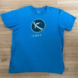 LOST Skater T Shirt XL Blue Surfboard Surf Logo